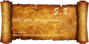 Sághi Krisztina névjegykártya