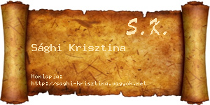 Sághi Krisztina névjegykártya